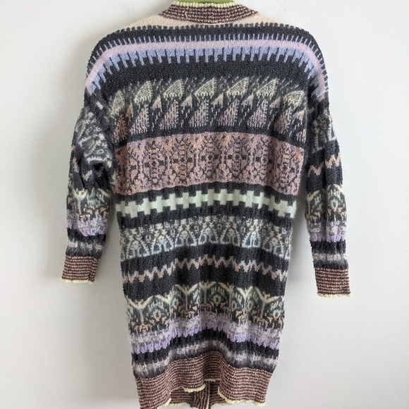 VINTAGE 80s Brenda French Soft Fuzzy Cardigan Sweater S - Picture 8 of 12